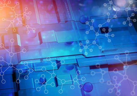 Future creative molecular biotechnology science abstract conceptの写真素材