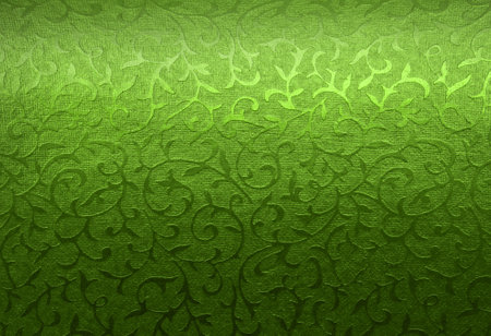 Shining green floral ornament brocade textile metallic shine patternの写真素材