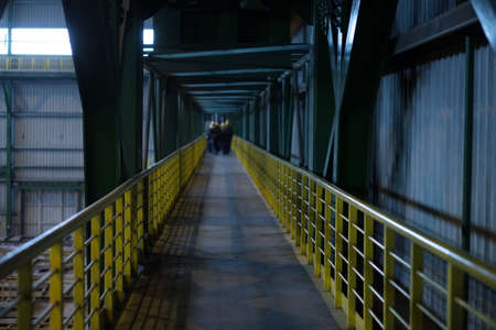 Factory corridor perspective interiorの写真素材