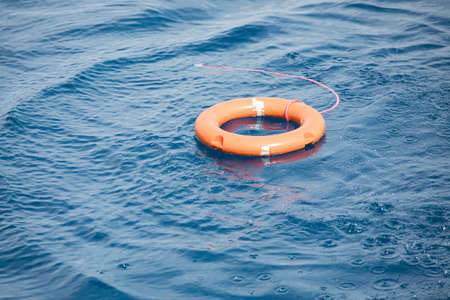 Lifebuoy in the seaの写真素材