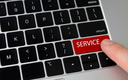 Push red Service button on pc keyboardの写真素材