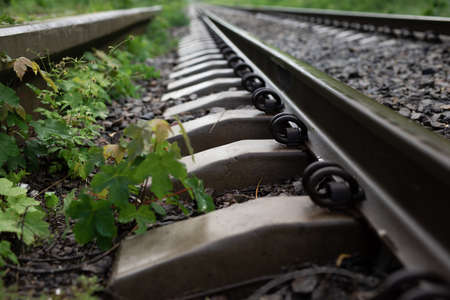 Close up of rails, railroad