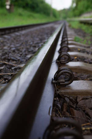 Close up of rails, railroadの写真素材