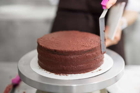 Making cake at the culinary master classの写真素材