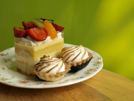 Fruitcake, cake French Style Cake with colorful background の写真素材