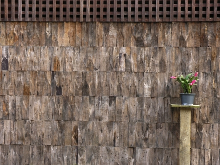 natural wooden wallの写真素材