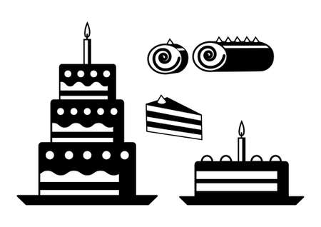 Cakes on a white background           