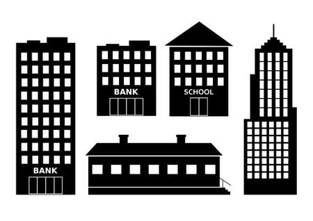 Icons of buildingsのイラスト素材