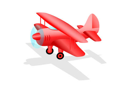 Red plane on white backgroundのイラスト素材