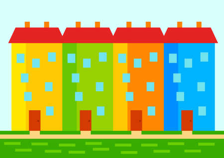 Colorful buildings のイラスト素材