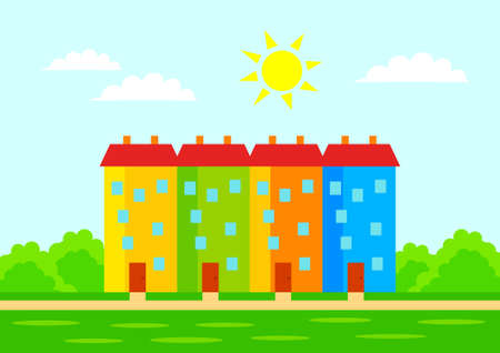 Colorful buildings のイラスト素材