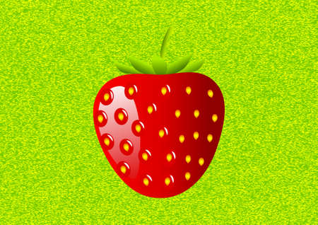 Strawberry on a green background のイラスト素材