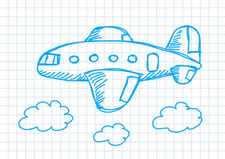 Drawing of aircraft のイラスト素材