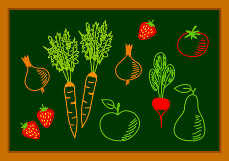 Drawing of healthy food     のイラスト素材