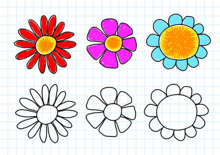 Drawing of flowers     のイラスト素材