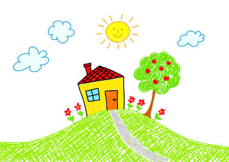 Drawing of house のイラスト素材