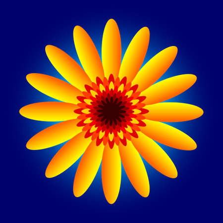 Yellow flower on blue backgroundのイラスト素材