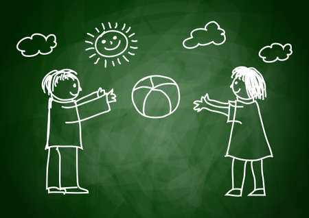 Drawing of childrenのイラスト素材