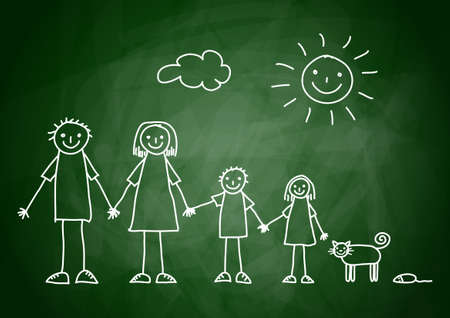Drawing of familyのイラスト素材