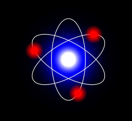 Atom on black background     