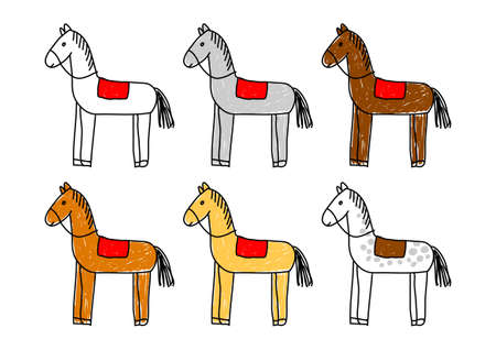 Collection of horsesのイラスト素材