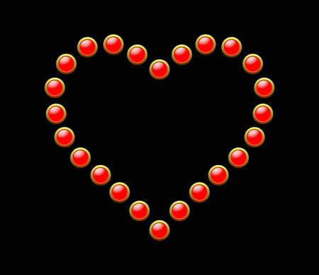 Heart on black background     のイラスト素材