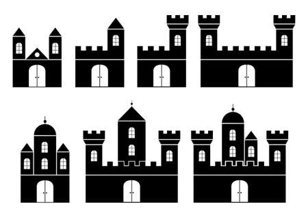 Black silhouettes of castles     のイラスト素材