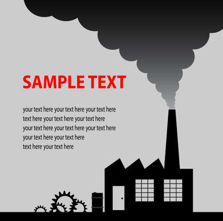 Black silhouette of factory     のイラスト素材