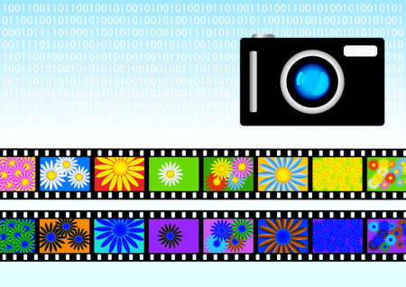 Camera with color film のイラスト素材