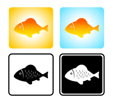 Fish iconsのイラスト素材