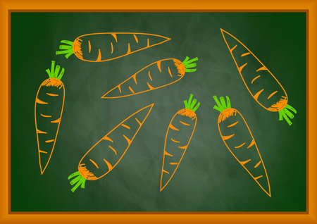 Drawing of carrot on blackboardのイラスト素材
