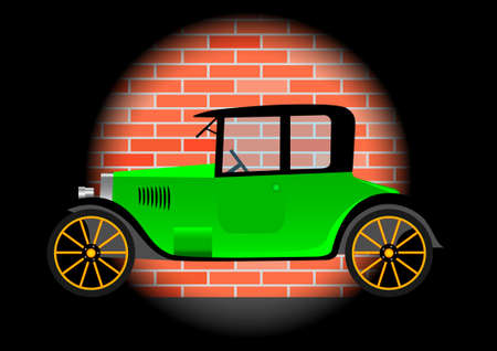 Green vintage carのイラスト素材