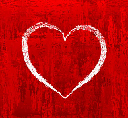 Heart on red abstract backgroundのイラスト素材