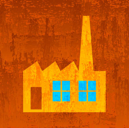 Factory on abstract backgroundのイラスト素材