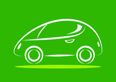 Car icon on green backgroundのイラスト素材