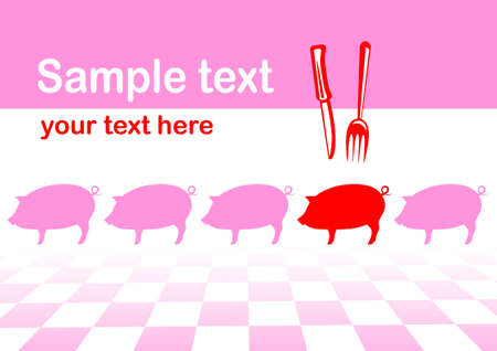 Abstraction with pigs のイラスト素材