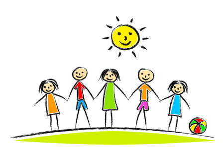 Drawing of childrenのイラスト素材