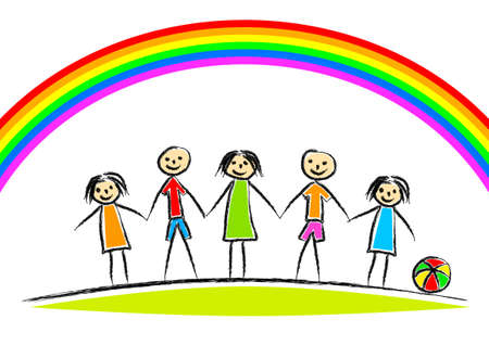 Drawing of childrenのイラスト素材