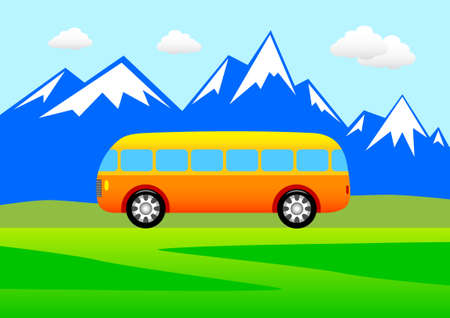 Orange busのイラスト素材