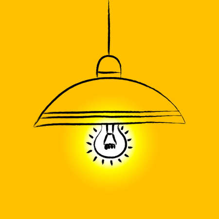 Drawing of yellow lampのイラスト素材