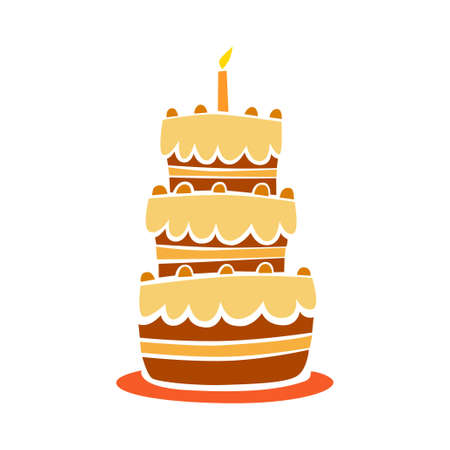 Chocolate cake on white background      のイラスト素材