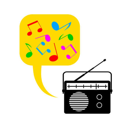 Radio on white backgroundのイラスト素材