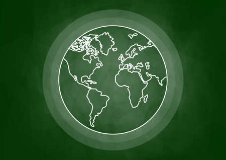 Drawing of Earth on blackboardのイラスト素材