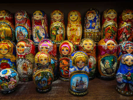 A group of matryoshka dolls in Russiaの写真素材