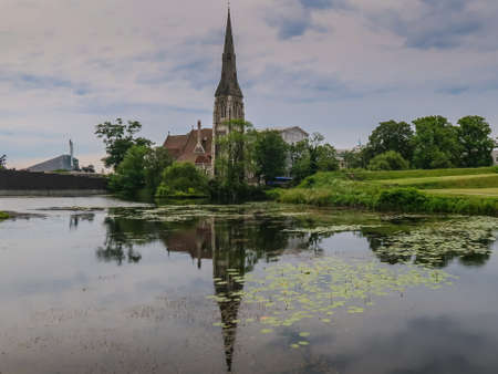 A church at Kastellet Kbenhavn in Copenhagen Denmarkの写真素材