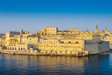 A view from cruise ship of St. Andrew's Bastion in Valletta, Maltaのeditorial素材