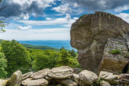 A view from atop Grandfather Mountain in western N. Carolnia.の写真素材