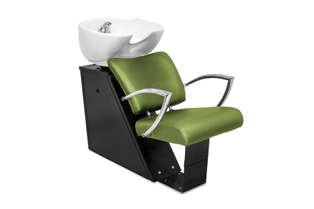 Hair washing chairs isolated in white backgroundの写真素材
