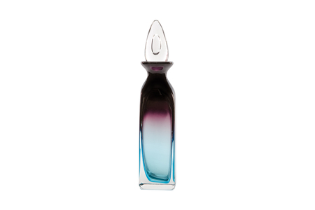 Elegant glass vase isolated on a white background (glass, empty, vase)の写真素材