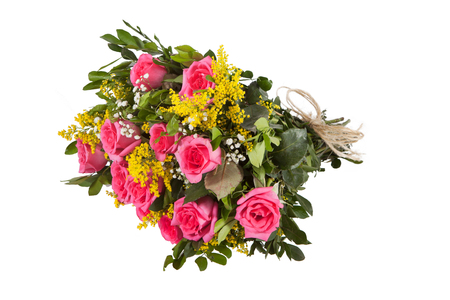 rose bouquet isolated on white backgroundの写真素材